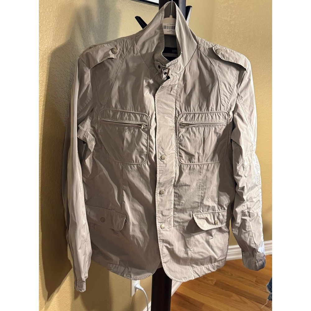 VTG Bomboogie Mens Utility Field Jacket Beige Tan Lightweight Size L